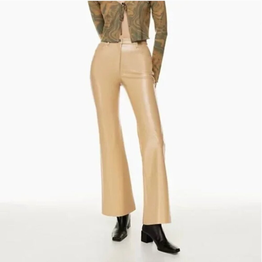 Aritzia Wilfred Melina Flare Leather Pant